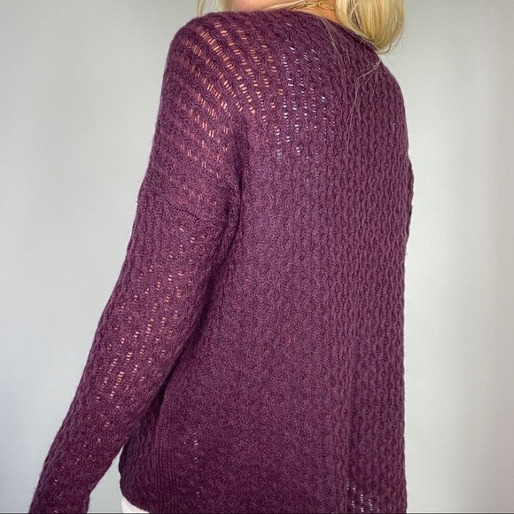 Vince Purple Cable Knit Alpaca and Wool Blend Sweater - Picture 5 of 9